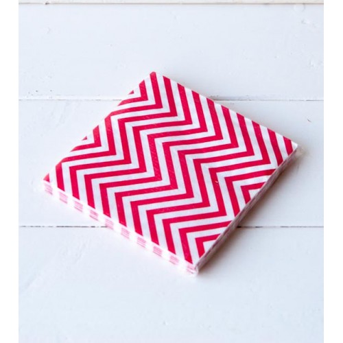 abcJoy κόκκινες chevron χαρτοπετσέτες (20-pack)