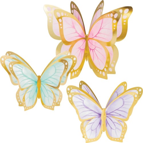 Διακοσμητικά Χρυσές Πεταλούδες 3D Butterfly Centerpiece