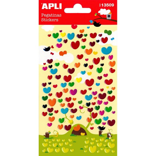 Παιδικά Αυτοκόλλητα Πολύχρωμες Καρδιές Για Συσκευασίες Και Δώρα Πάρτυ 