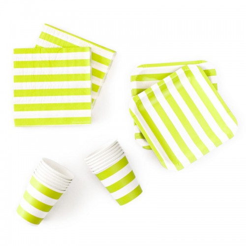 abcJoy πράσινες ριγέ χαρτοπετσέτες (20-pack)