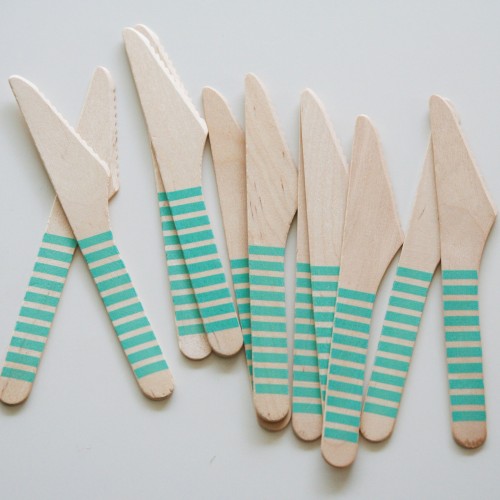 abcJoy aqua ριγέ ξύλινα μαχαιράκια  (12-pack)