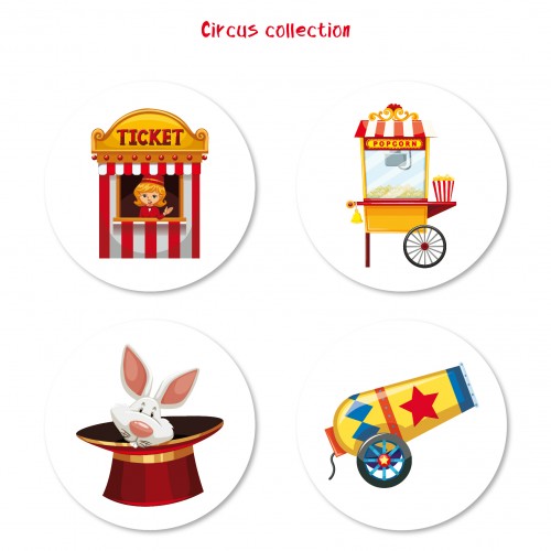 Σετ Αυτοκόλλητα Τσίρκο Για Παιδικά Πάρτυ 