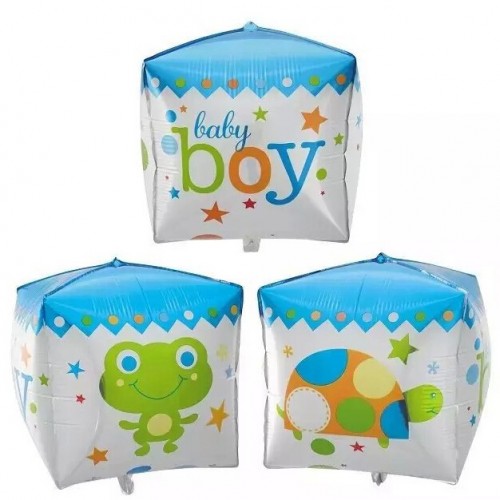 Foil Μπαλόνι Cube Baby Boy (35x70cm)