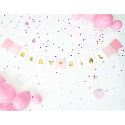 Χάρτινη Γιρλάντα Baby Girl Για Βαπτίσεις Και Showers