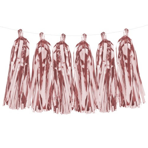 Ροζ Χρυσό Tassel Garland Χάρτινη Γιρλάντα