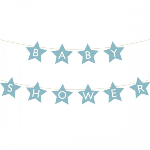 Γαλάζια Αστέρια Γιρλάντα Baby Shower
