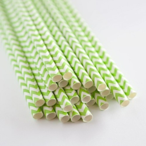 abcJoy πράσινα chevron χάρτινα καλαμάκια (25-pack)