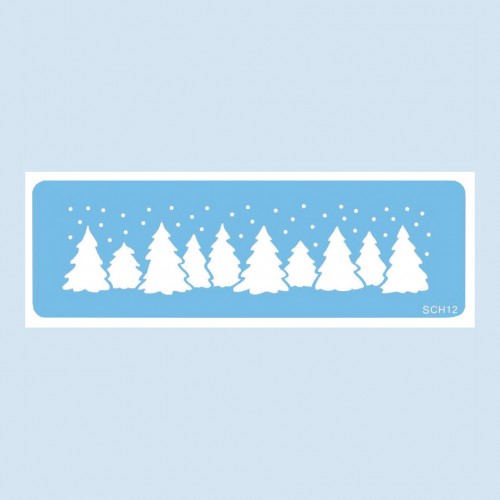 Christmas Trees Stencil-Στένσιλ Χριστουγεννιάτικο Δάσος