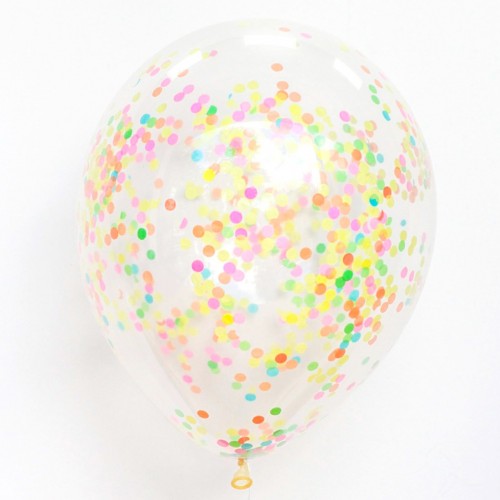 Confetti Balloons-6 Μπαλόνια Με Πολύχρωμο Κομφετί Unique