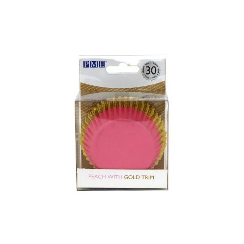 Ροδακινί Ροζ με Χρυσό Καραμελόχαρτα Αλουμινίου PME 30pcs