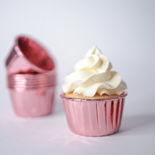 Luxury Baking Cups-Καραμελόχαρτα Ροζ Χρυσά Σαγρέ SweetStamp