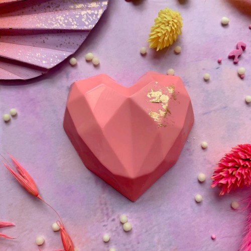 Γεωμετρικές Καρδιές Τριπλό Καλούπι Σοκολάτας
