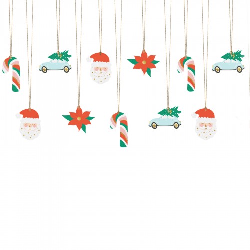 Κάρτες-Ετικέτες Δώρων Santa Mix PartyDeco