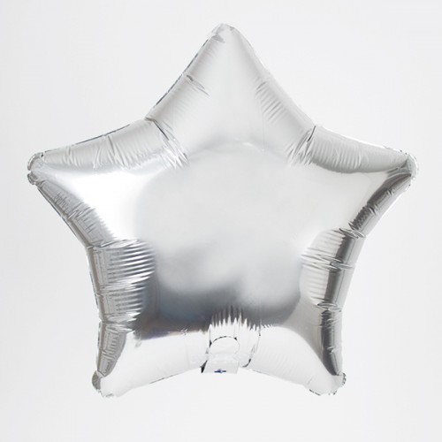 Μεταλλικό Μπαλόνι Ασημί Αστέρι 45cm