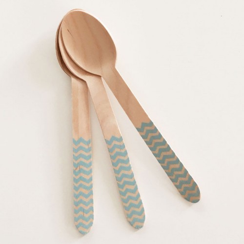 abcJoy γαλάζια chevron ξύλινα κουταλάκια  (12-pack)
