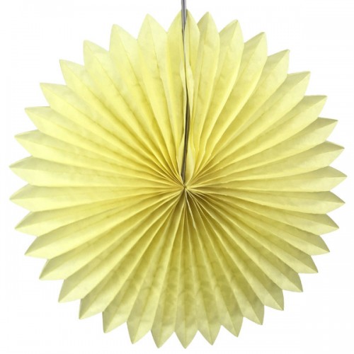 abcJoy κίτρινη παστέλ Χάρτινη Βεντάλια