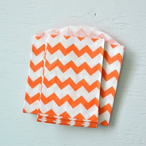 abcJoy chevron πορτοκαλί σακουλάκια χάρτινα (25-pack)