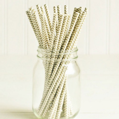 abcJoy χρυσά chevron χάρτινα καλαμάκια (25-pack)
