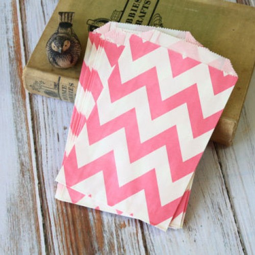 abcJoy chevron φούξια σακουλάκια χάρτινα (25-pack)