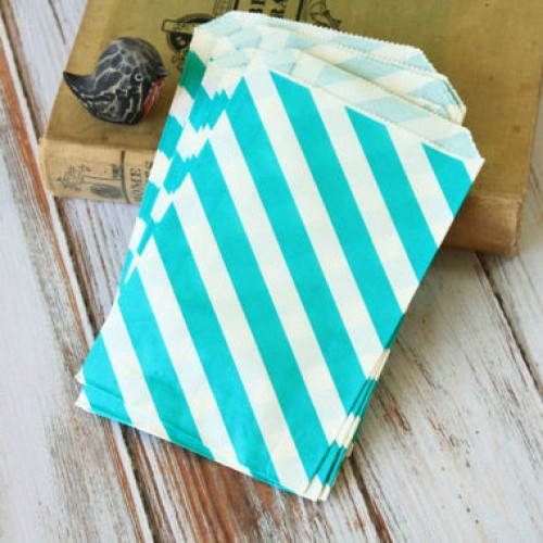 abcJoy ριγέ aqua σακουλάκια χάρτινα (25-pack)