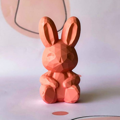 Γεωμετρικό Καθιστό Λαγουδάκι-Τριπλό Καλούπι Σοκολάτας