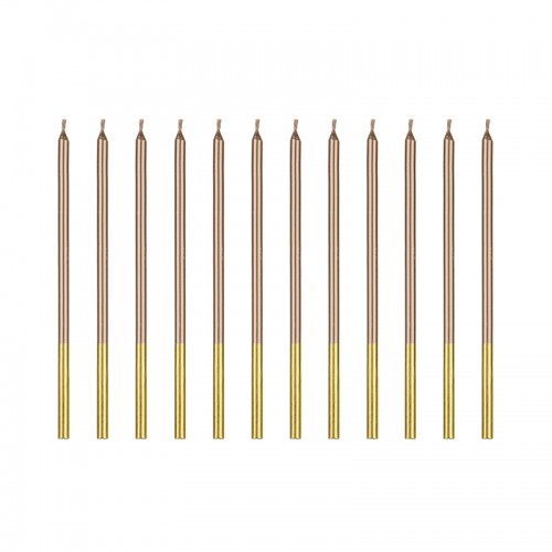 Ροζ Χρυσά Κεριά Τούρτας Γενεθλίων 