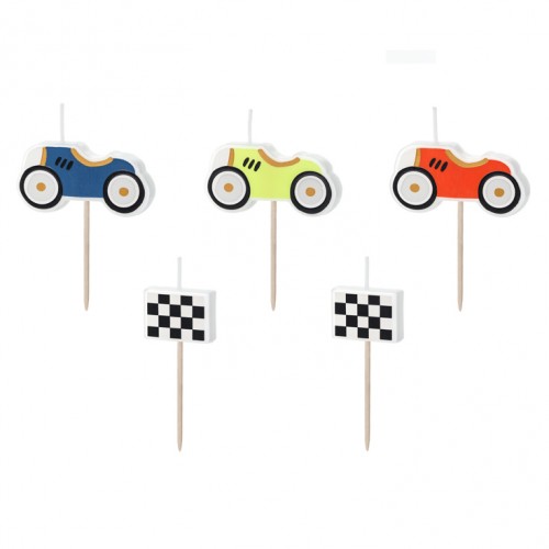 Κεριά Τούρτας Γενεθλίων Αγωνιστικό Αυτοκίνητο - PartyDeco
