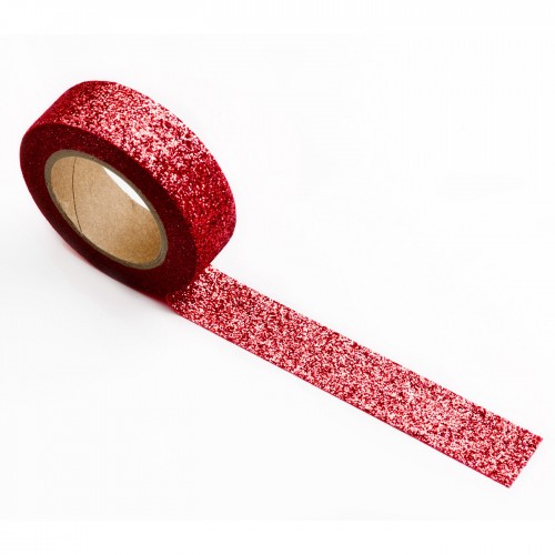 Red Glitter Tape-Κόκκινη Διακοσμητική Ταινία Αυτοκόλλητο 