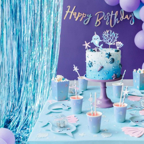 Μεταλλική Κουρτίνα Διακόσμησης Γαλάζια PartyDeco