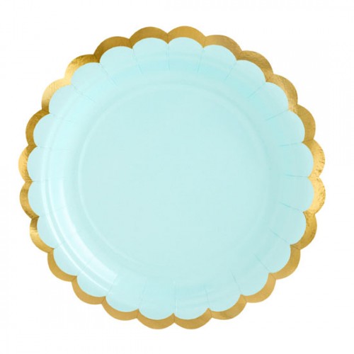 Χάρτινα Πιάτα Μέντα Με Χρυσό Party Deco