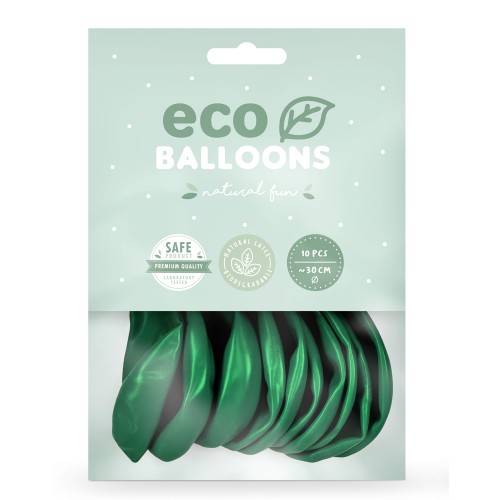 Οικολογικά Μπαλόνια Μεταλλικά Πράσινα 10pcs