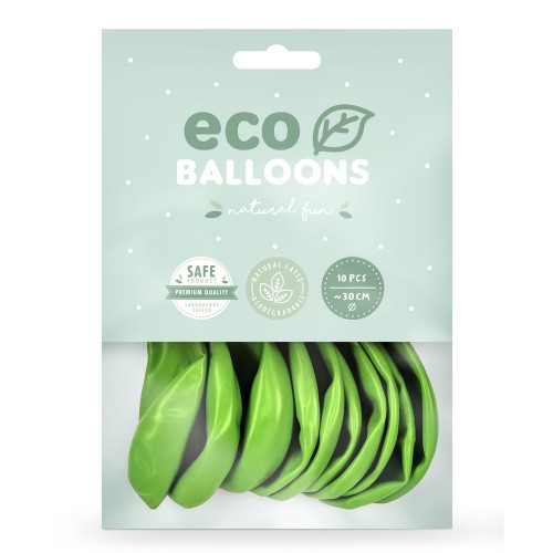 Οικολογικά Μπαλόνια Μεταλλικά Πράσινο Μήλο 10pcs