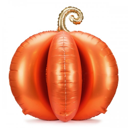 Standing Balloon 3D Μεταλλικό Μπαλόνι Κολοκύθα Πορτοκαλί Χρυσό