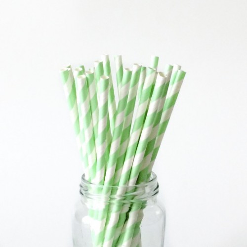 abcJoy μέντα ριγέ χάρτινα καλαμάκια (25-pack)