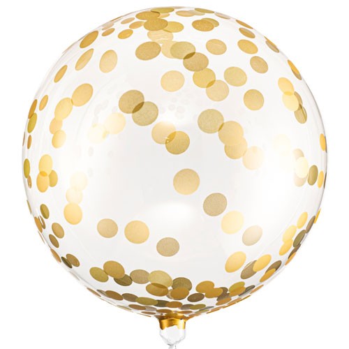 Διάφανο Μπαλόνι με Χρυσό Κομφετί PartyDeco