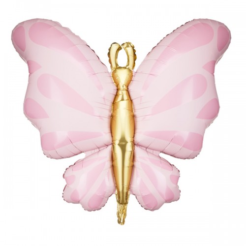 Μεταλλικό Μπαλόνι Πεταλούδα Ροζ