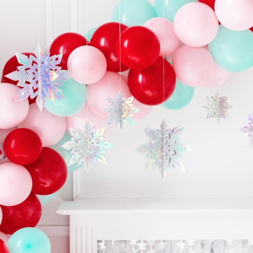 Σετ Ιριδίζουσες Νιφάδες-Χάρτινη Κρεμαστή Διακόσμηση 6pcs Party Deco