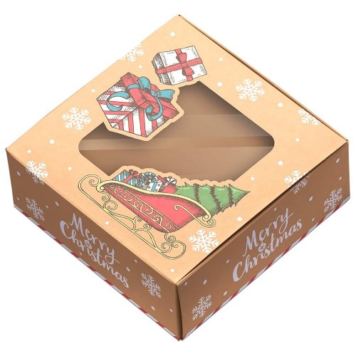 Κραφτ Χριστουγεννιάτικο Κουτί με παράθυρο 