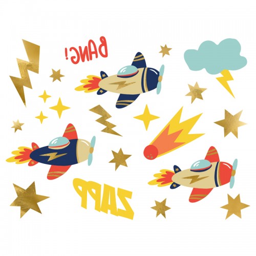 Τατουάζ Mix Αεροπλάνο PartyDeco