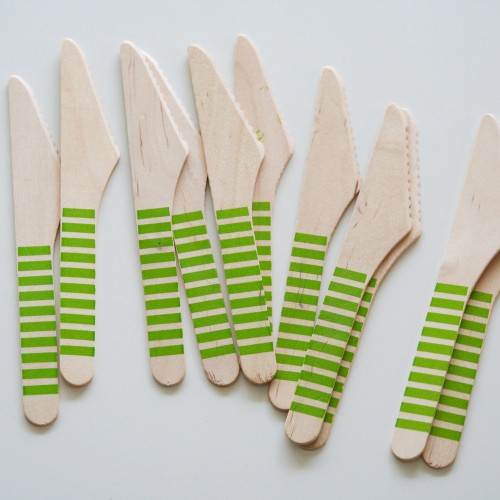 abcJoy πράσινα ριγέ ξύλινα μαχαιράκια  (12-pack)