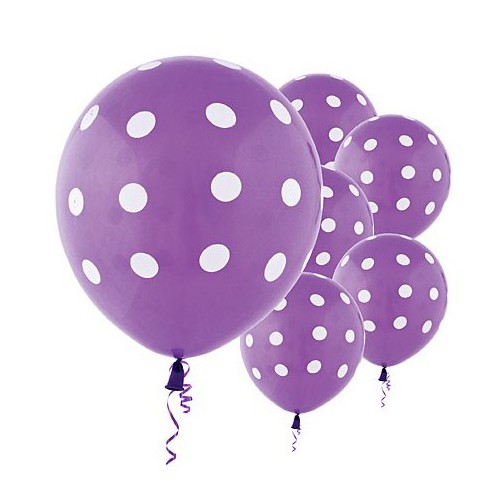 abcJoy μωβ λιλά  πουά μπαλόνια