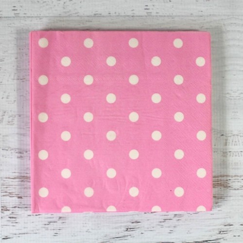 abcJoy ροζ πουά χαρτοπετσέτες (20-pack)