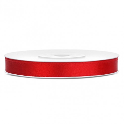 Κορδέλα κόκκινη σατέν διπλής όψης 6mm