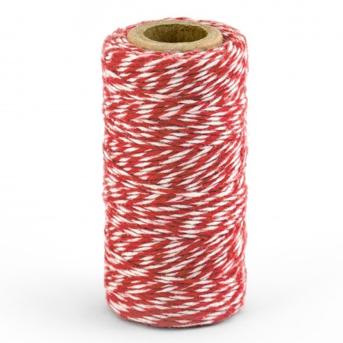 Σπάγγος σε χρώμα λευκό με κόκκινο 50m