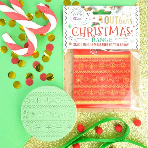 Στάμπα Εορταστικό Μοτίβο Εφέ Πλέξη-Outboss Texture Tiles Sweet Stamp