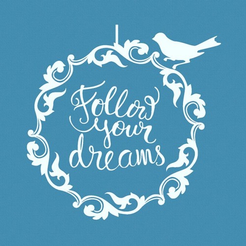 Follow Your Dreams Stencil-Στένσιλ Μπισκότου-Crystal Candy