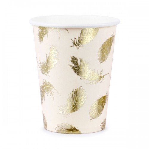 Χάρτινα Ποτήρια Σομόν Με Φτερά Lovely Swan PartyDeco