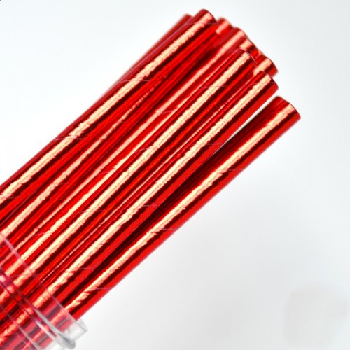 abcJoy χάρτινα καλαμάκια Κόκκινο Μεταλλικό (25-pack)