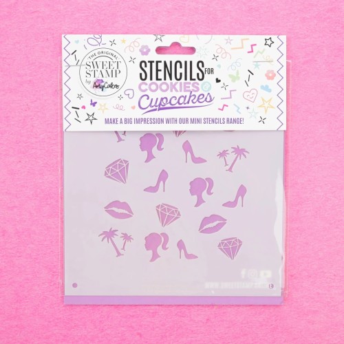 Doll Silhouette Mini Stencil-Στένσιλ Προφίλ Κούκλας Για Μπισκότα SweetStamp