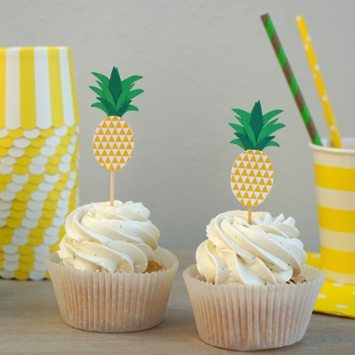 Cupcake Toppers Ανανάς Hand Made by Ministry Of Art (6pcs)